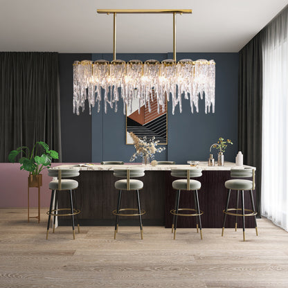 Rectangular Icicle Contemporary Crystal Chandelier