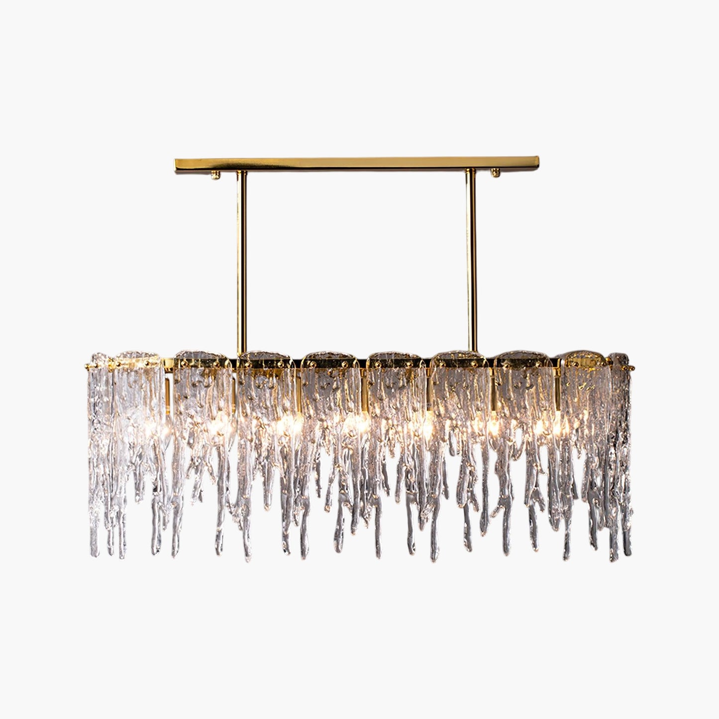 Rectangular Icicle Contemporary Crystal Chandelier