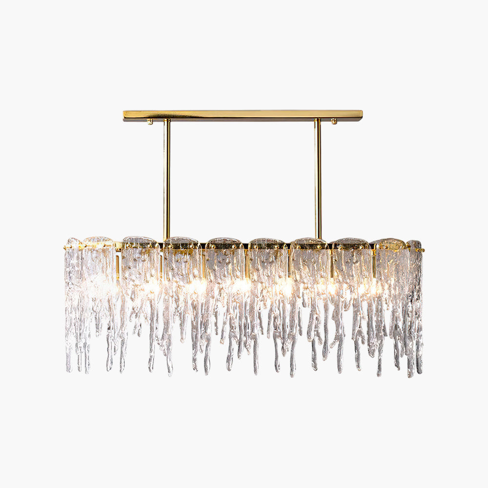 Rectangular Icicle Contemporary Crystal Chandelier