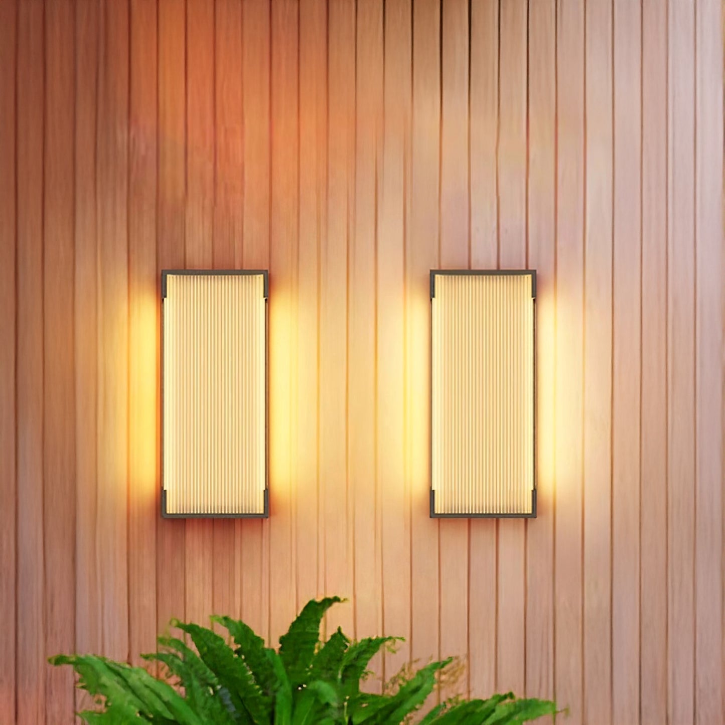 Rectangular Outdoor Modern Steel Wall Light