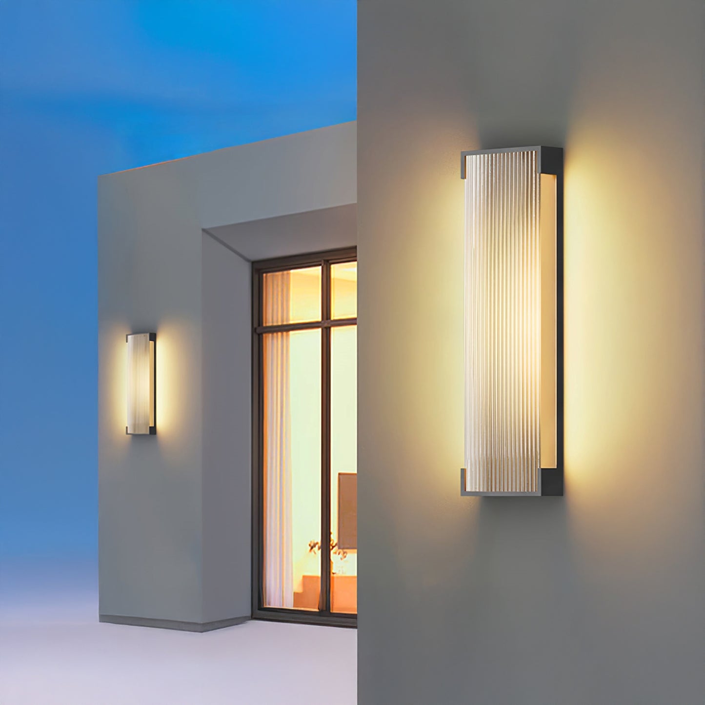 Rectangular Outdoor Modern Steel Wall Light