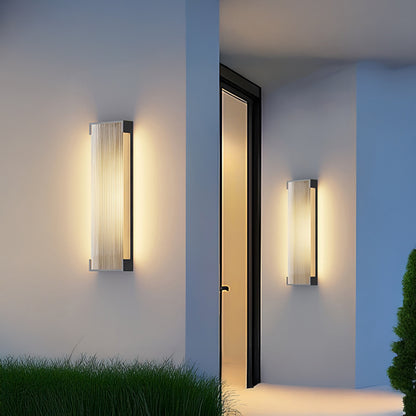 Rectangular Outdoor Modern Steel Wall Light