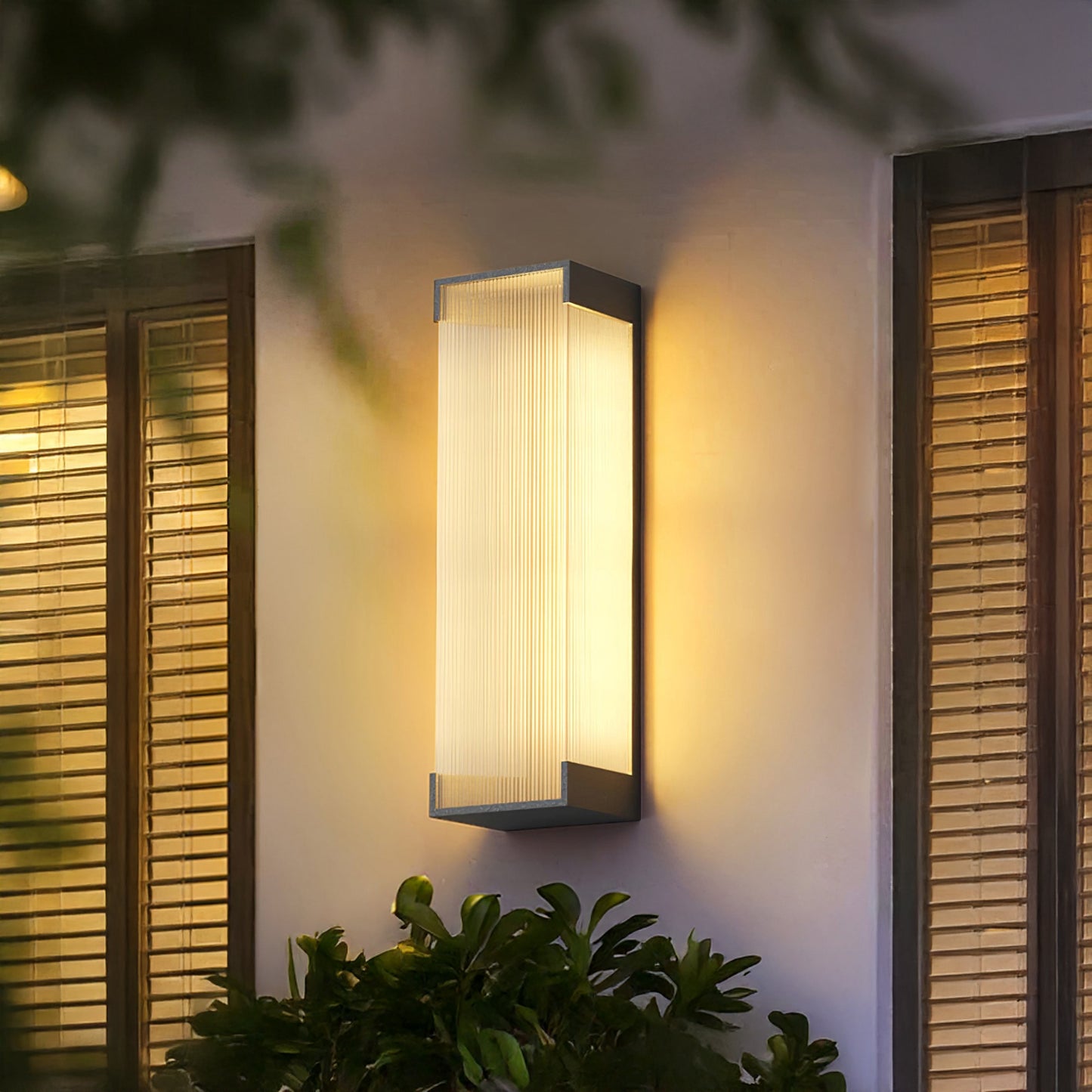 Rectangular Outdoor Modern Steel Wall Light