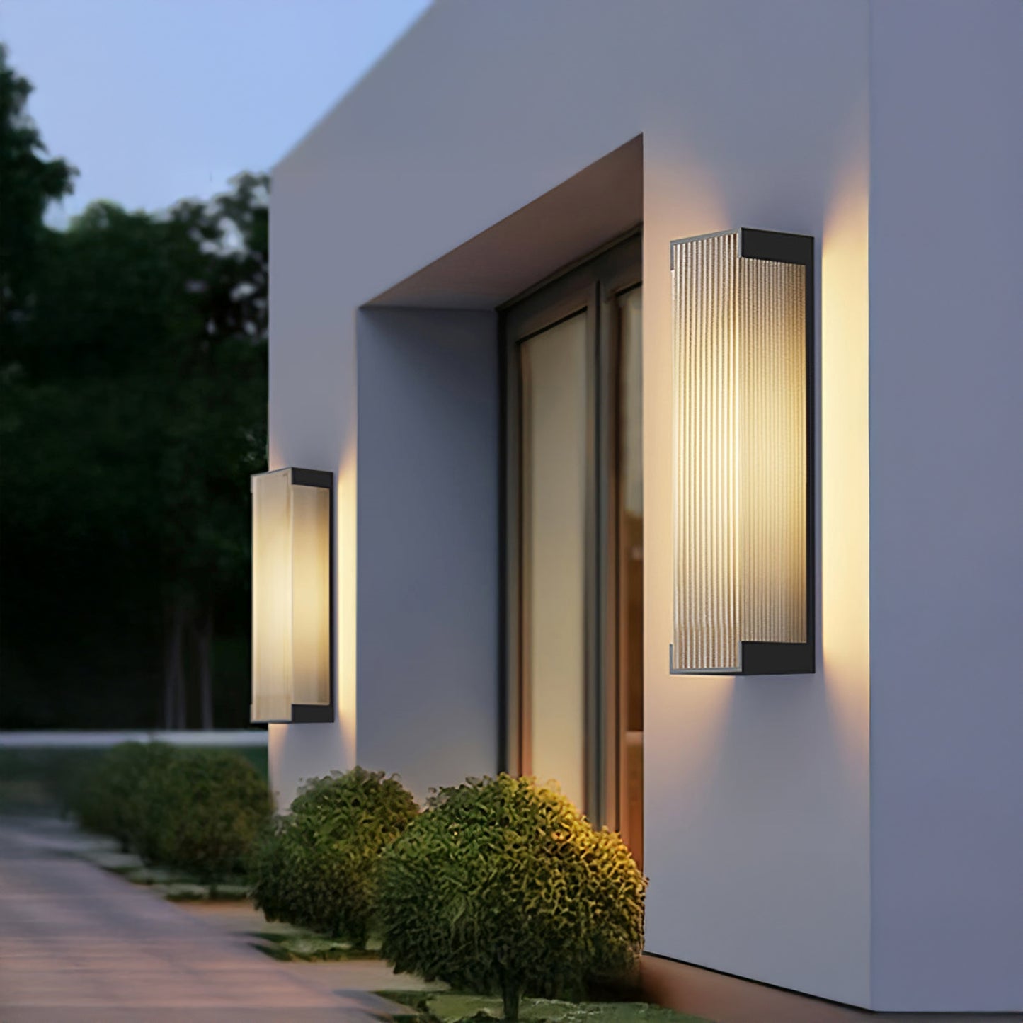 Rectangular Outdoor Modern Steel Wall Light