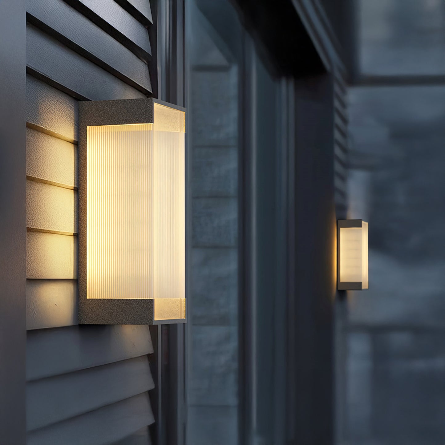 Rectangular Outdoor Modern Steel Wall Light