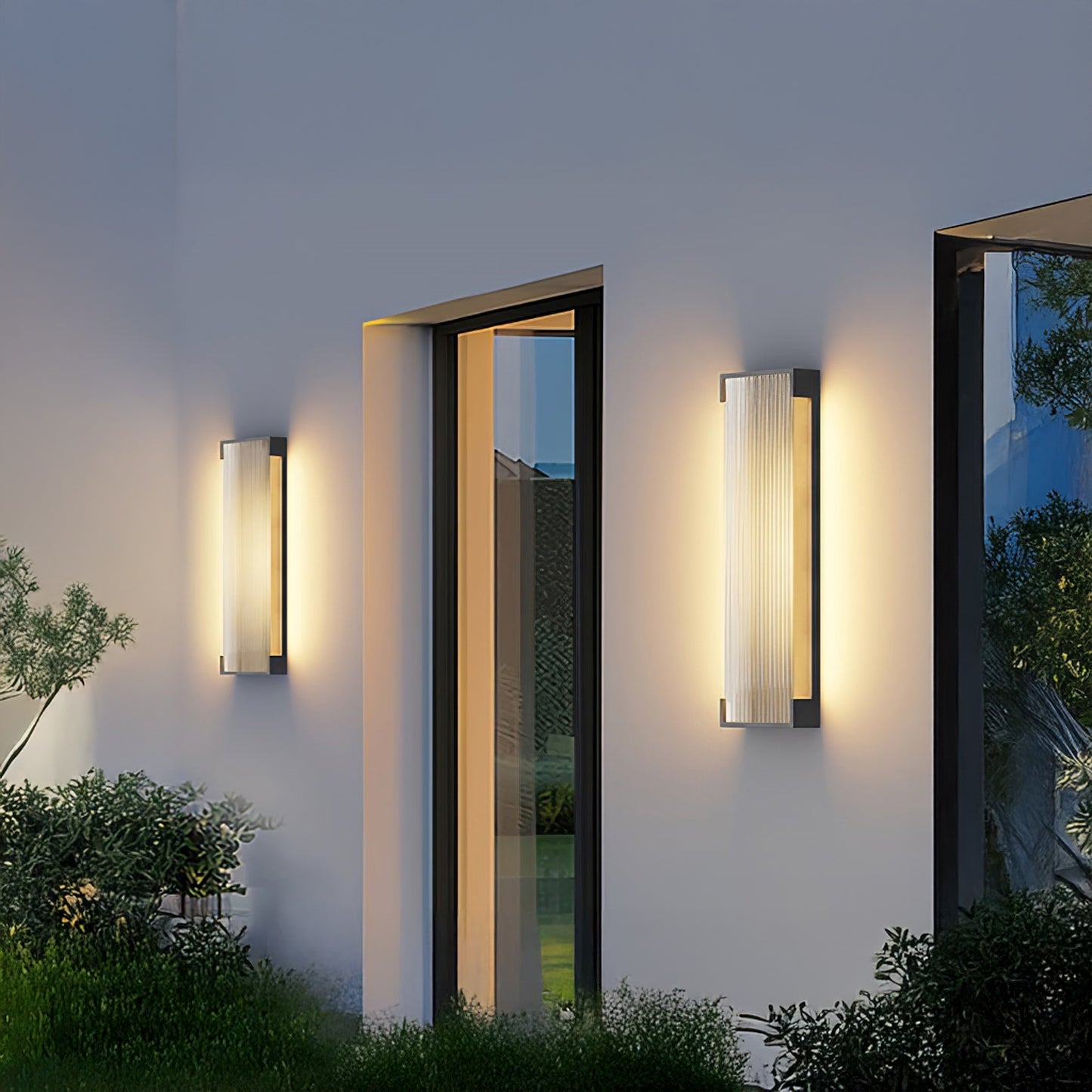 Rectangular Outdoor Modern Steel Wall Light