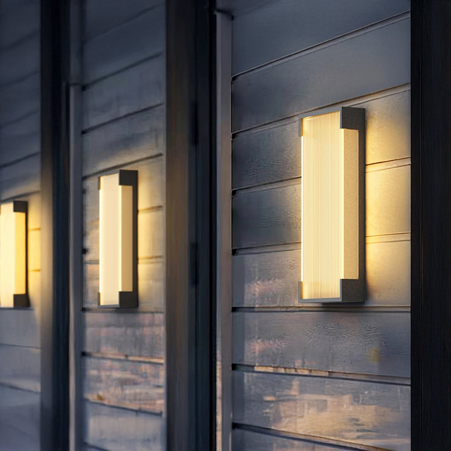 Rectangular Outdoor Modern Steel Wall Light