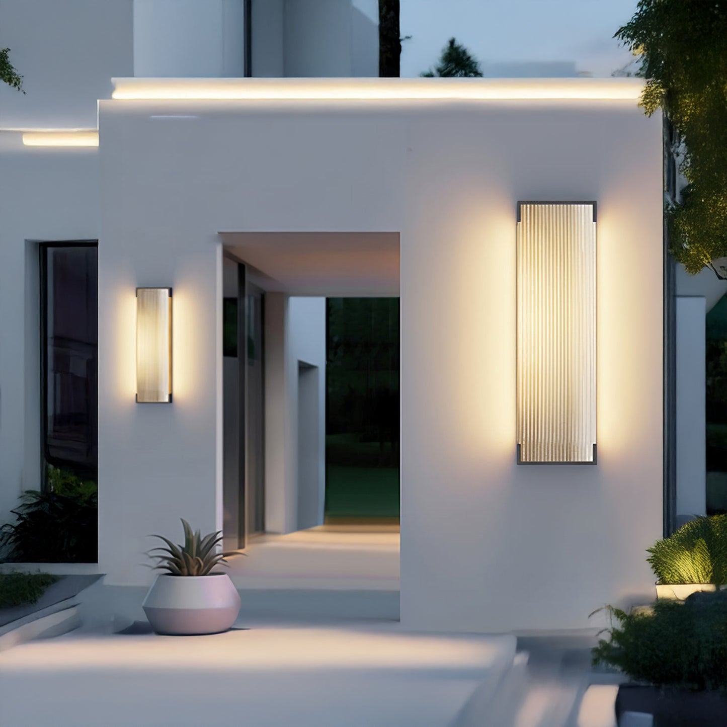 Rectangular Outdoor Modern Steel Wall Light