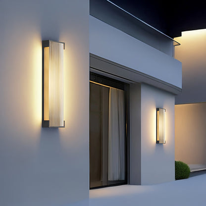 Rectangular Outdoor Modern Steel Wall Light