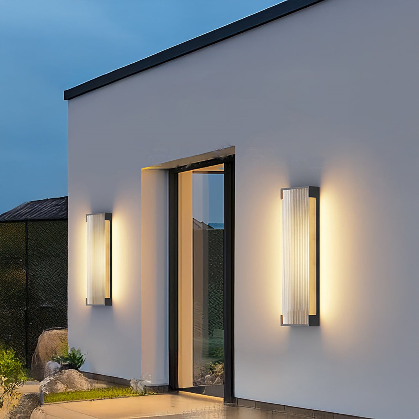 Rectangular Outdoor Modern Steel Wall Light