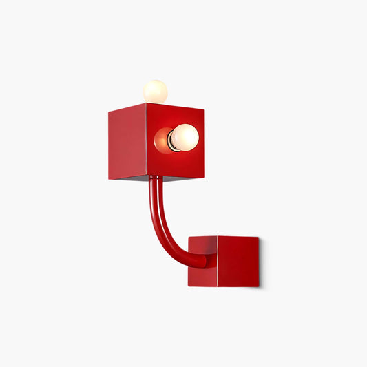 Red Cube Modern Metal Wall Lamp