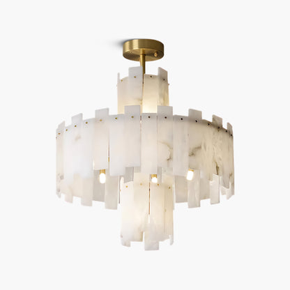 Regina Alabaster Art deco Brass Chandelier