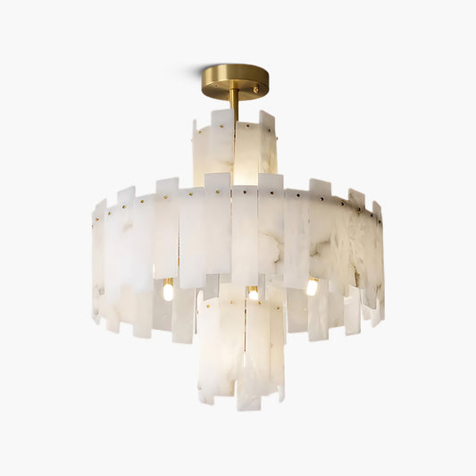 Regina Alabaster Art deco Brass Chandelier