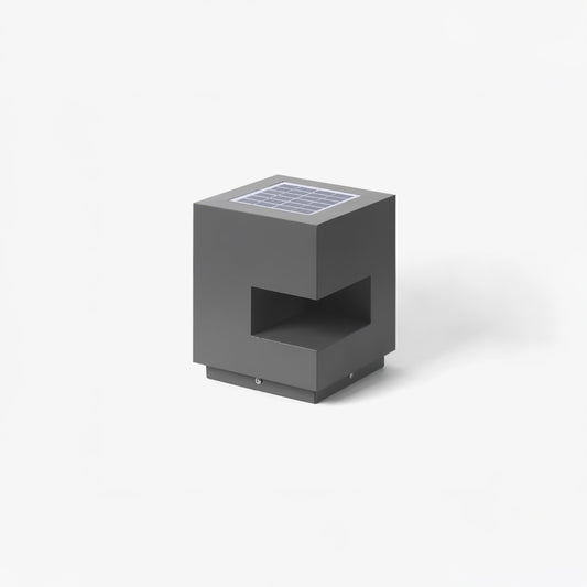 Regular Cube Post Eclectic Metal Outdoor Light