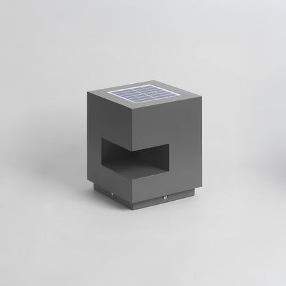 Regular Cube Post Eclectic Metal Outdoor Light