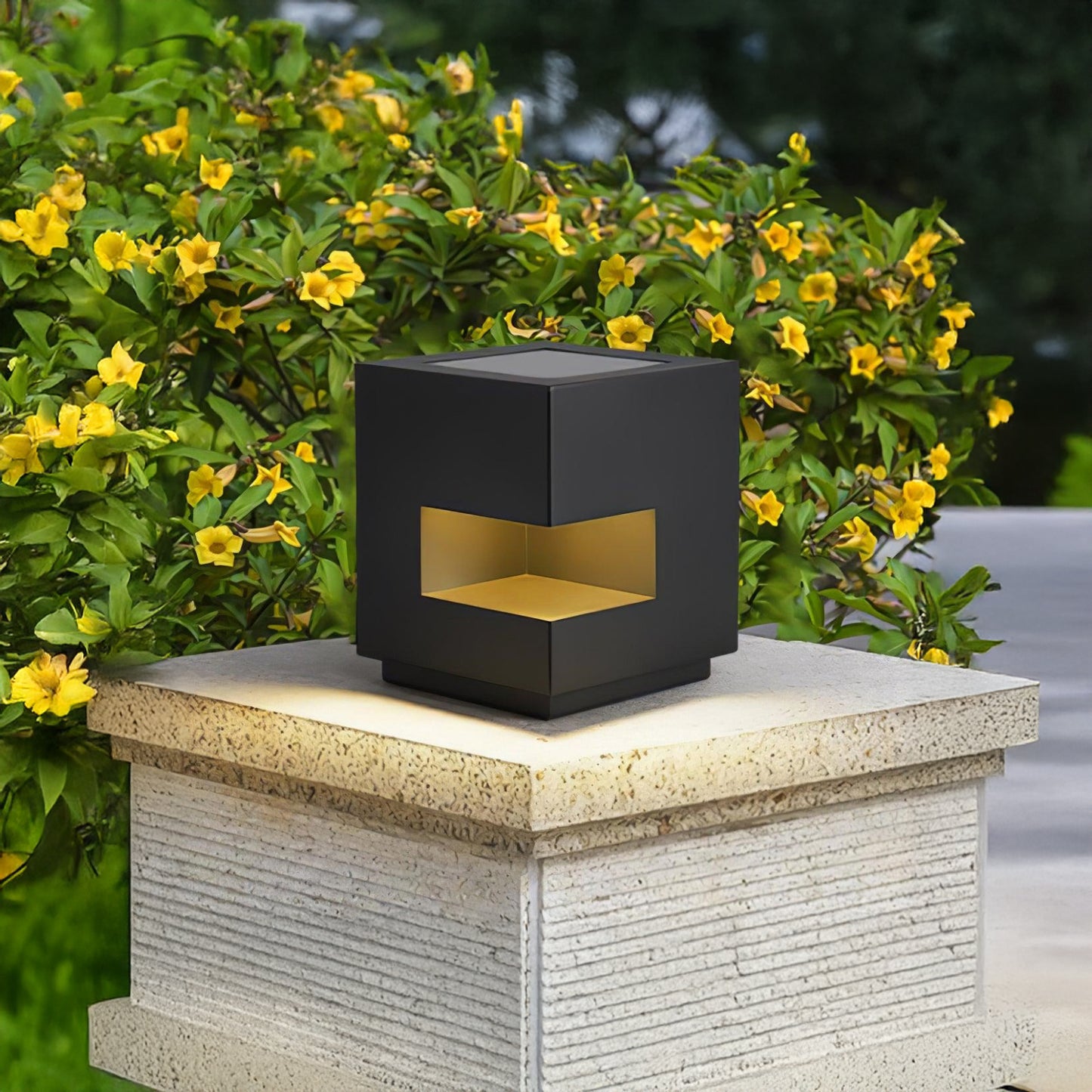 Regular Cube Post Eclectic Metal Outdoor Light