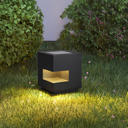 Regular Cube Post Eclectic Metal Outdoor Light