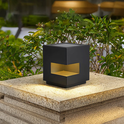 Regular Cube Post Eclectic Metal Outdoor Light