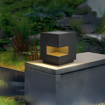 Regular Cube Post Eclectic Metal Outdoor Light