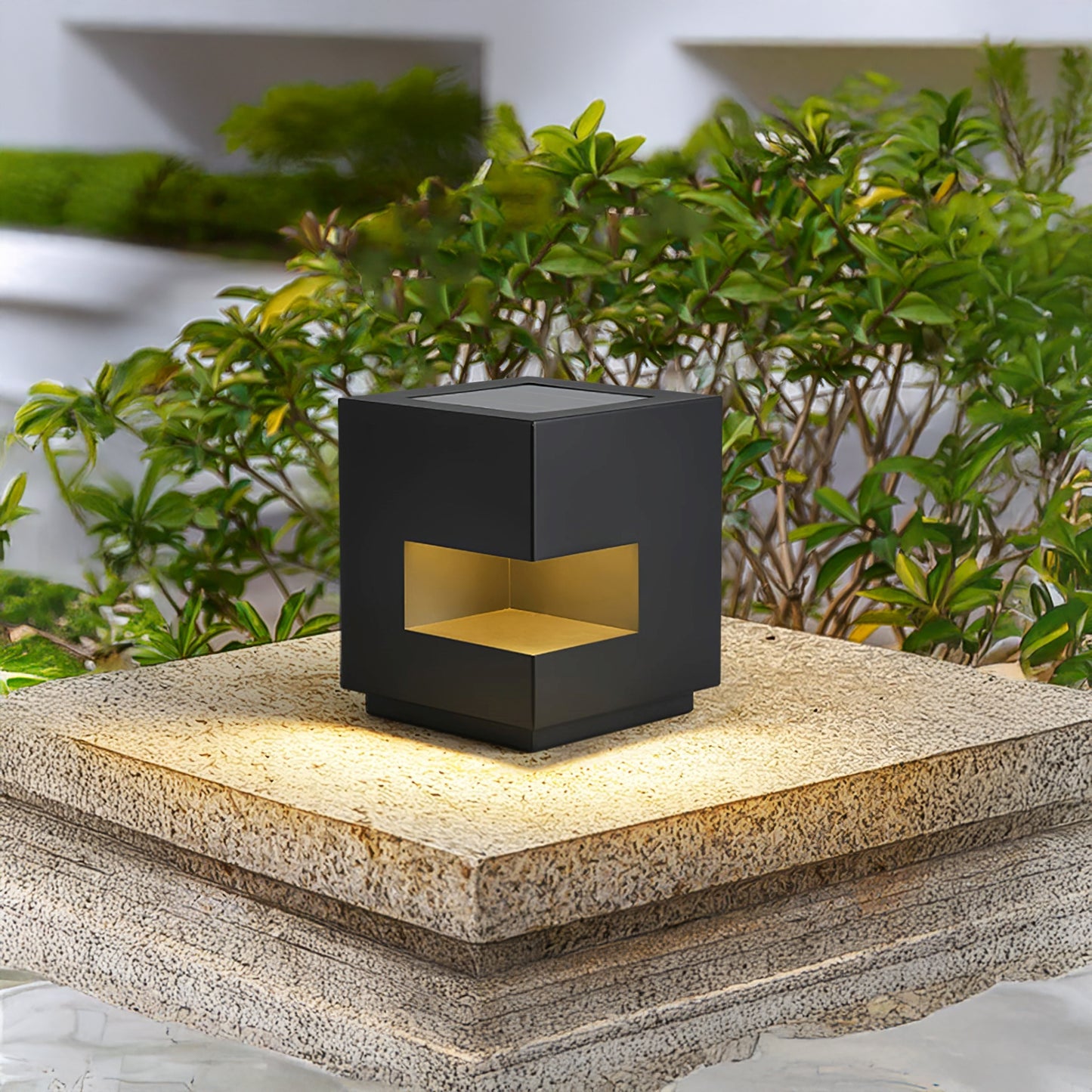 Regular Cube Post Eclectic Metal Outdoor Light