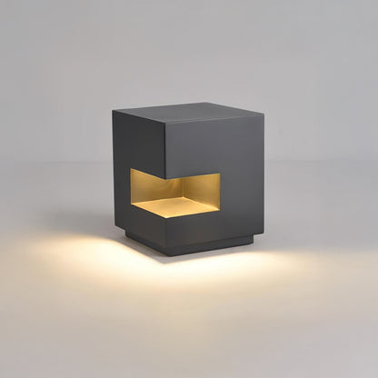 Regular Cube Post Eclectic Metal Outdoor Light