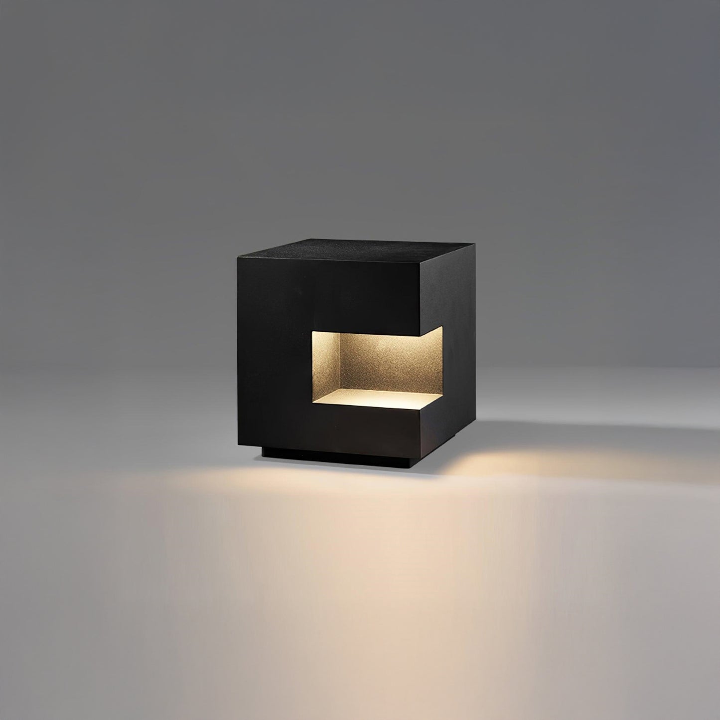 Regular Cube Post Eclectic Metal Outdoor Light