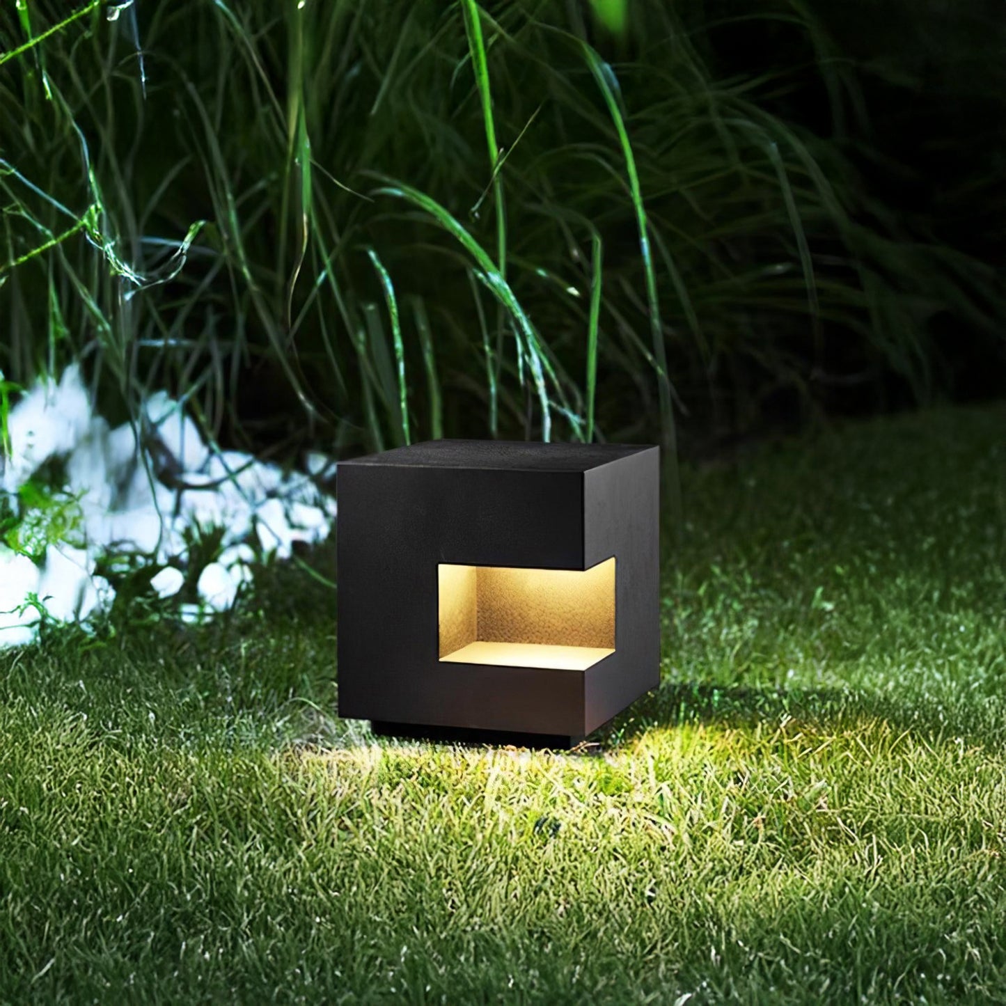 Regular Cube Post Eclectic Metal Outdoor Light