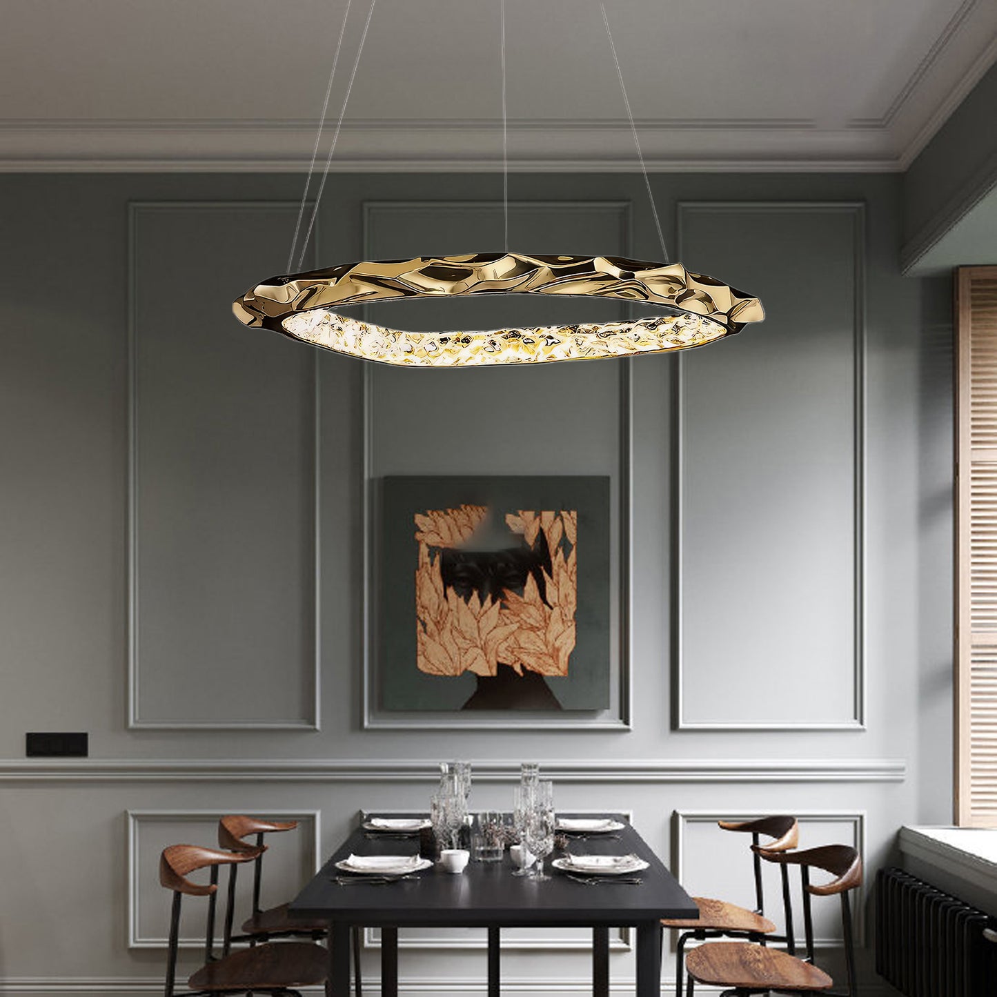 Resin Circlet Modern Brass Pendant Lamp