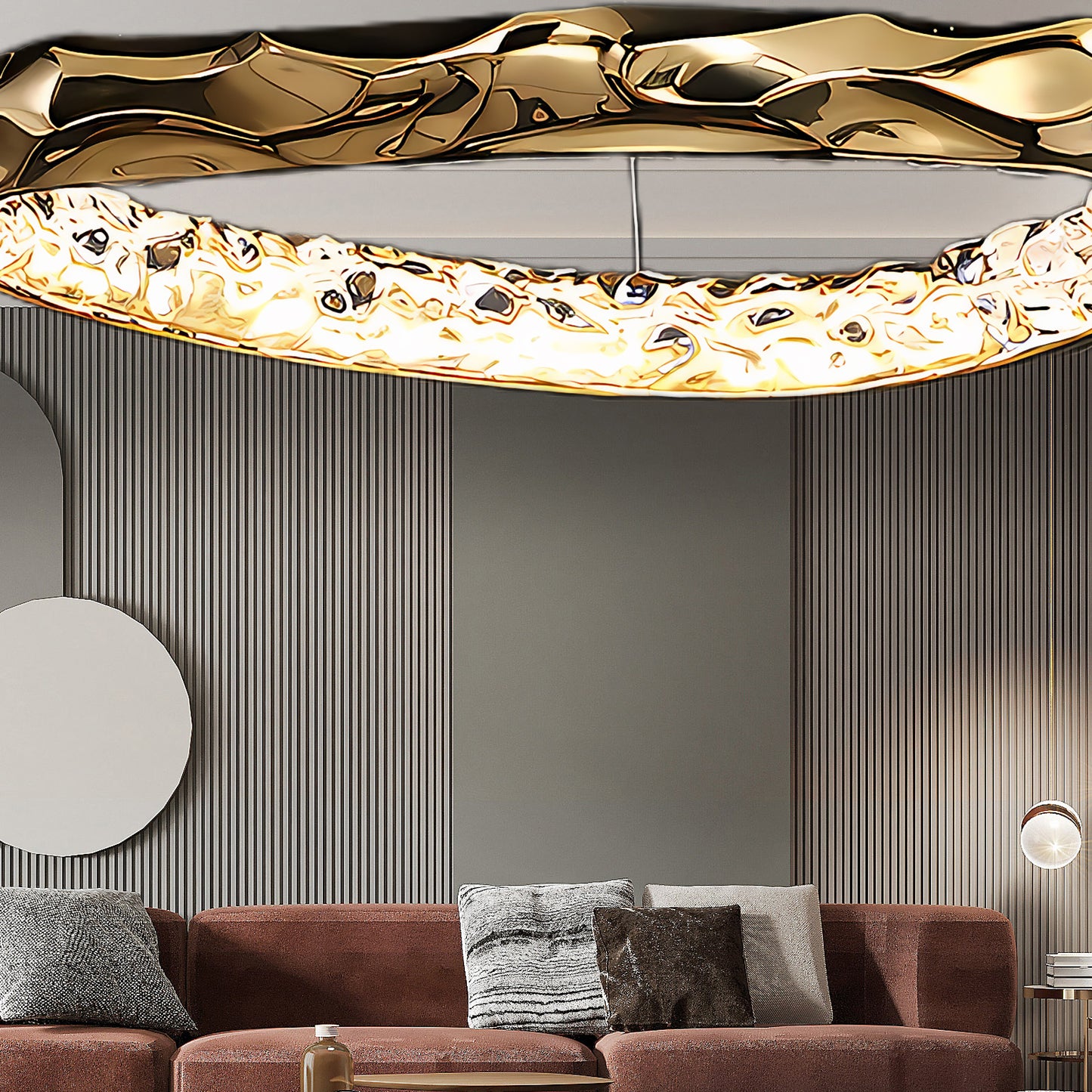 Resin Circlet Modern Brass Pendant Lamp