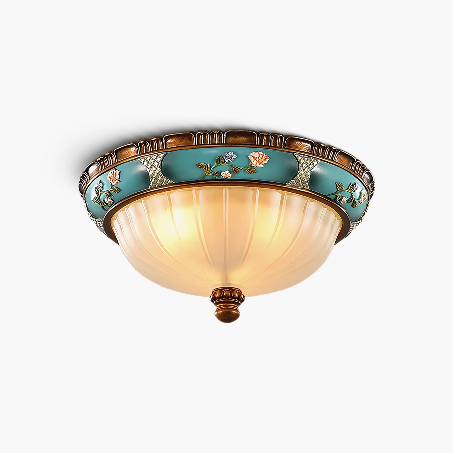 Retro Floral Resin Recessed Luxury Crystal Ceiling Light