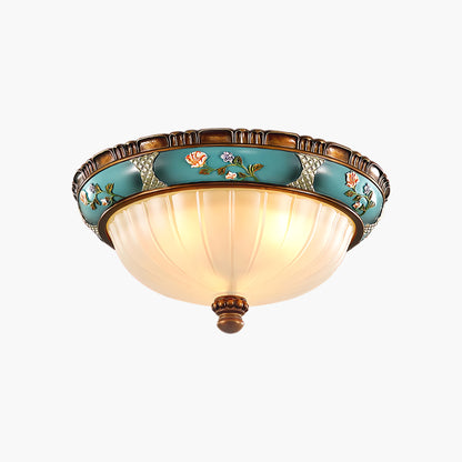 Retro Floral Resin Recessed Luxury Crystal Ceiling Light