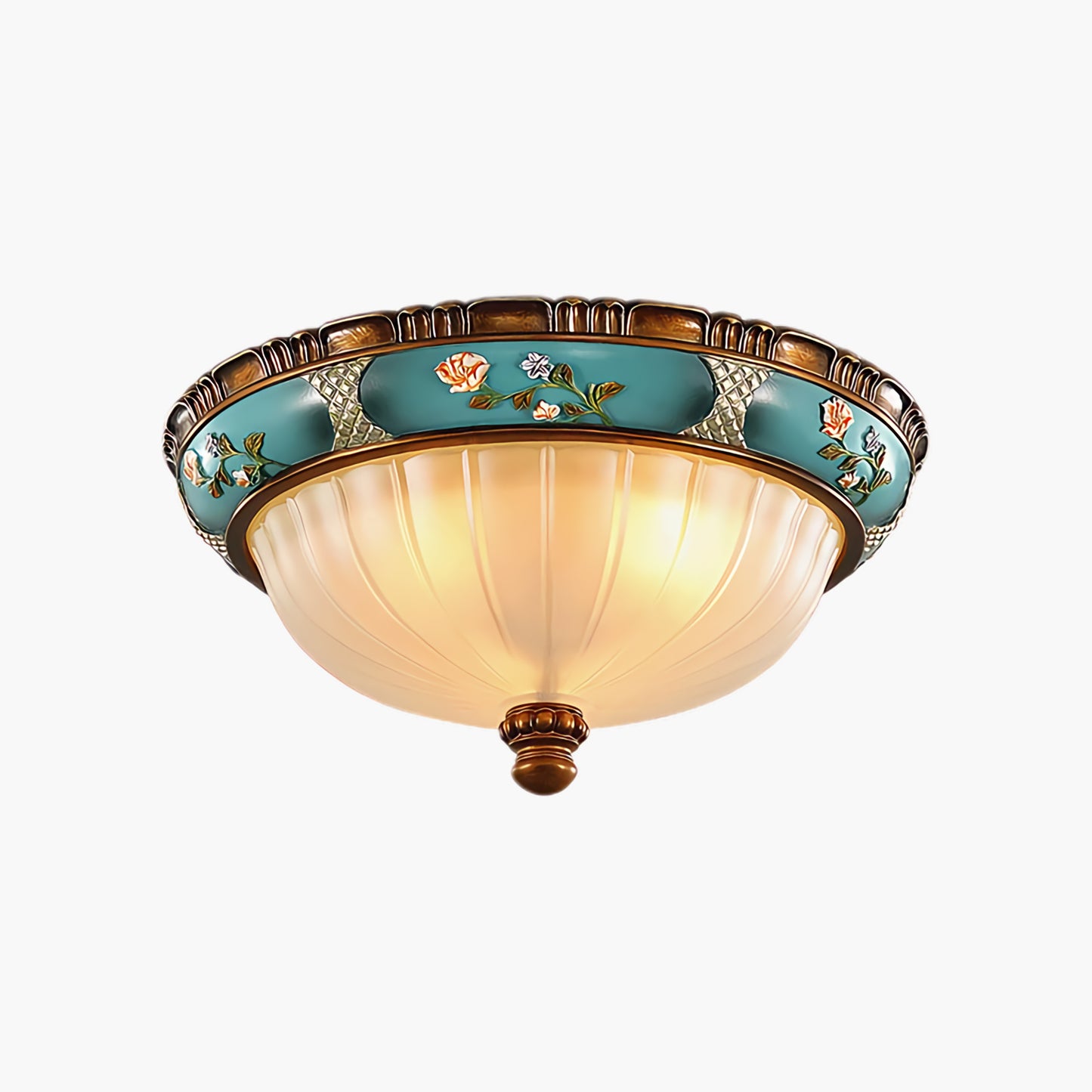 Retro Floral Resin Recessed Luxury Crystal Ceiling Light