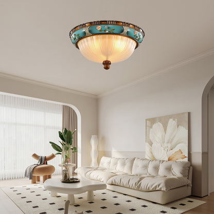 Retro Floral Resin Recessed Luxury Crystal Ceiling Light