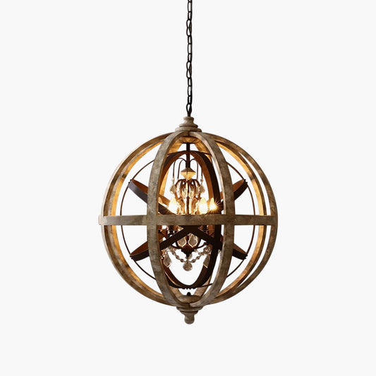 Globe Weathered Retro Metal Chandelier