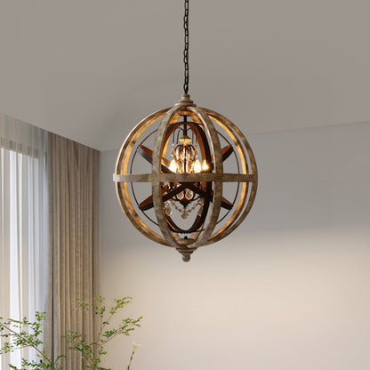 Globe Weathered Retro Metal Chandelier