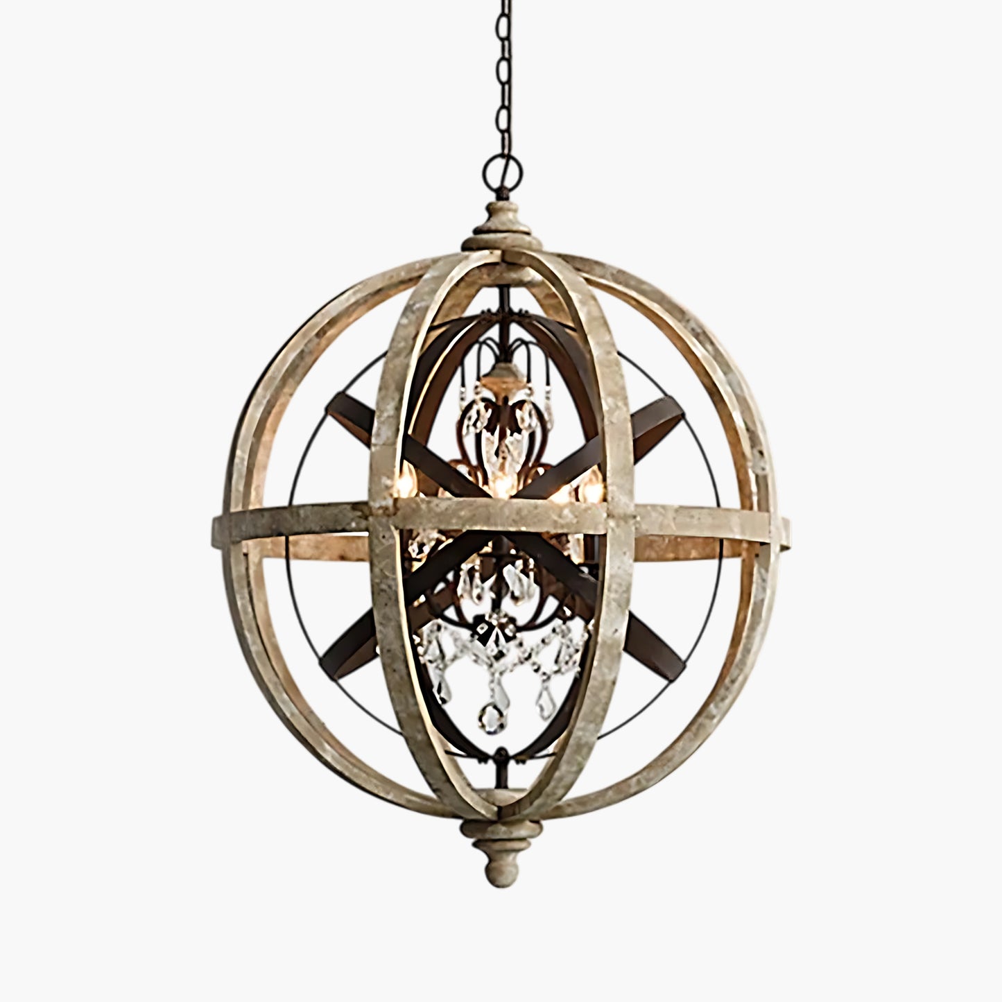 Globe Weathered Retro Metal Chandelier