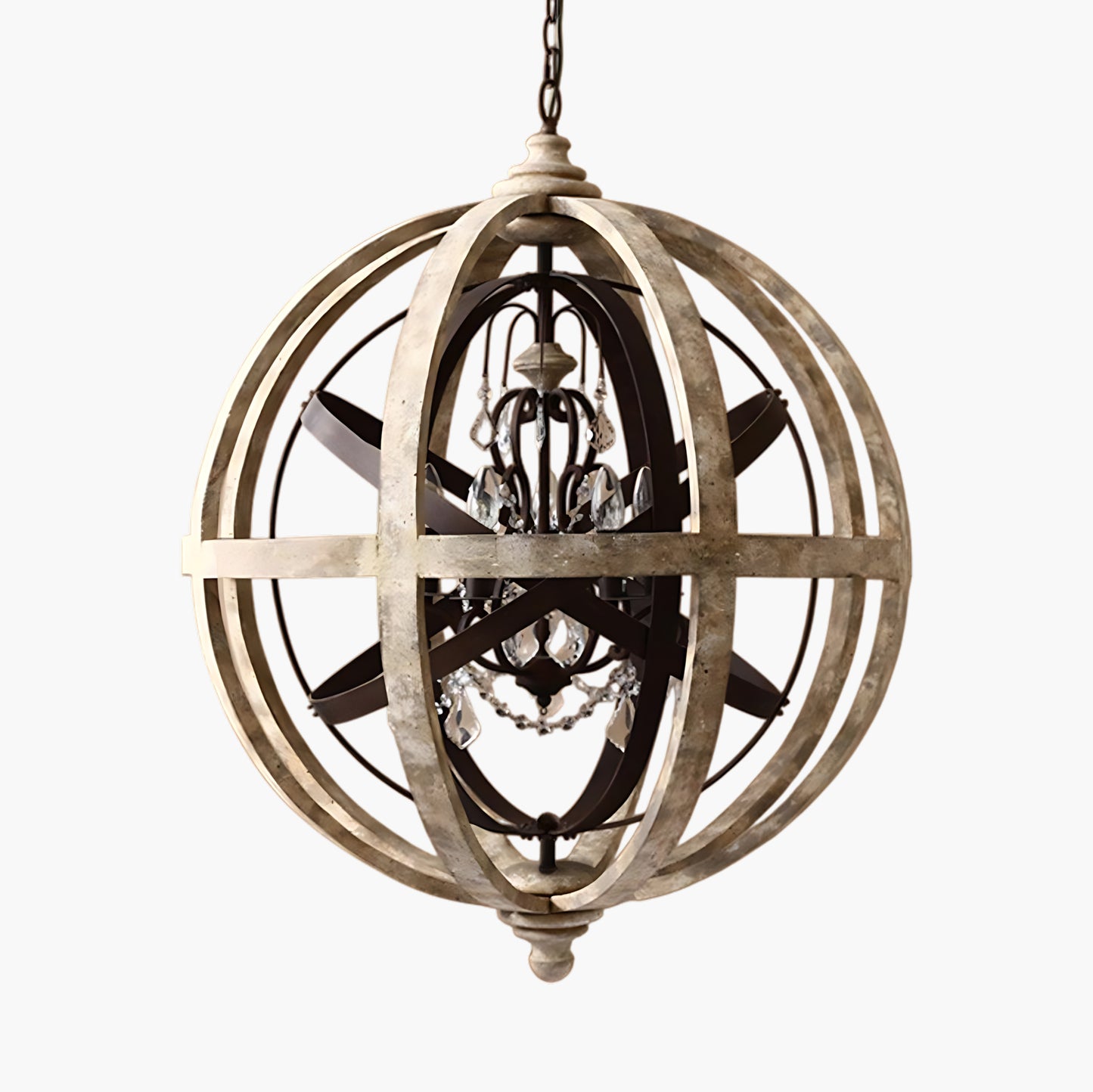 Globe Weathered Retro Metal Chandelier