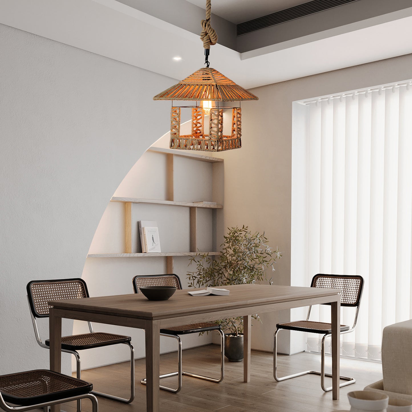 Retro Hemp Rope Exquisite Luxury Material Pendant Light