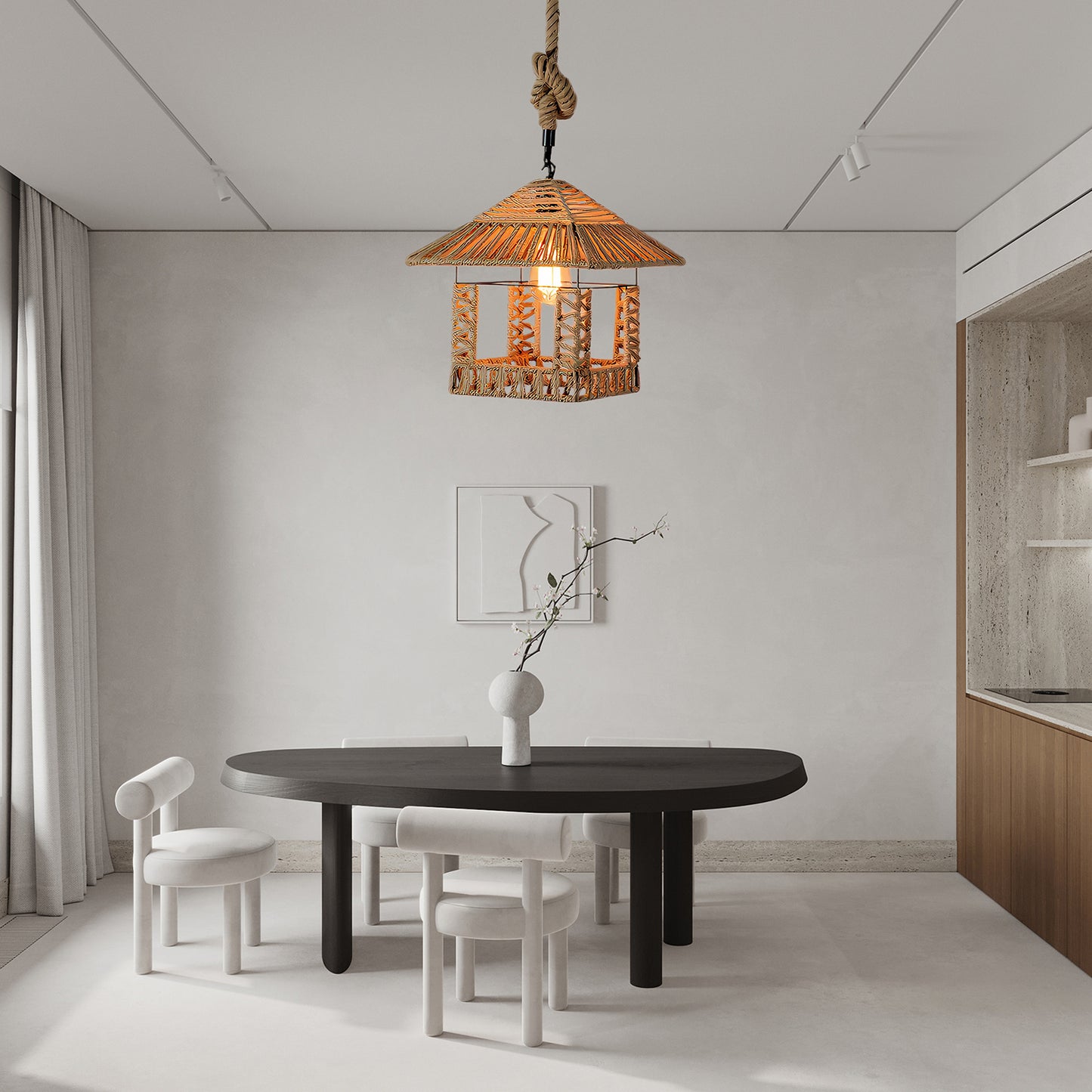 Retro Hemp Rope Exquisite Luxury Material Pendant Light