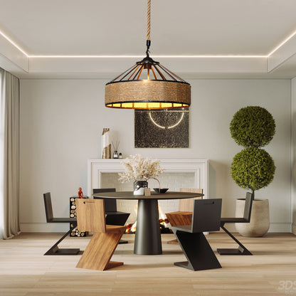 Retro Hemp Rope Exquisite Luxury Material Pendant Light