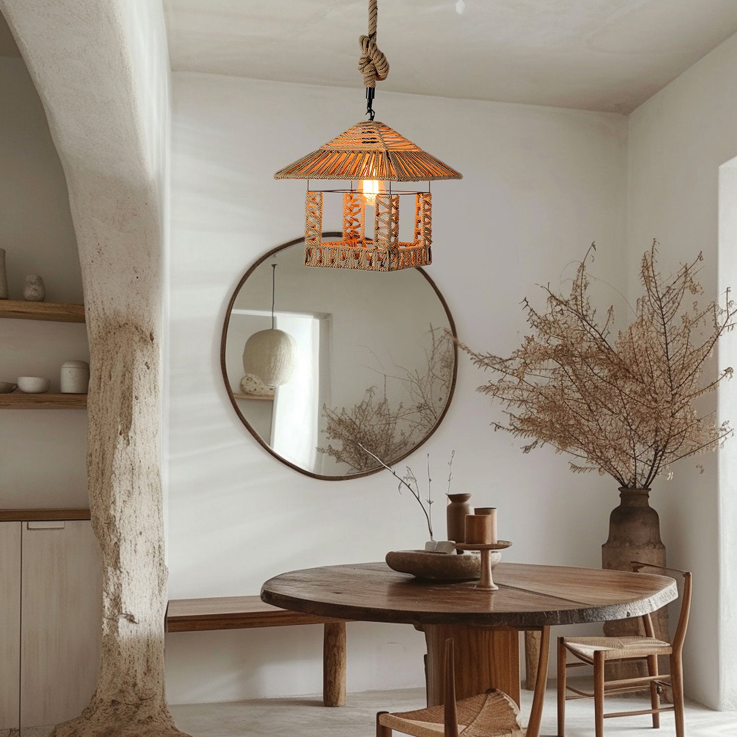 Retro Hemp Rope Exquisite Luxury Material Pendant Light