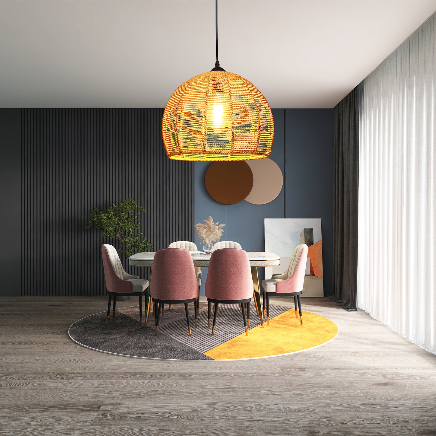 Hemp Rope Interesting Retro Material Pendant Light