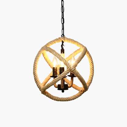 Hemp Rope Interesting Retro Material Pendant Light