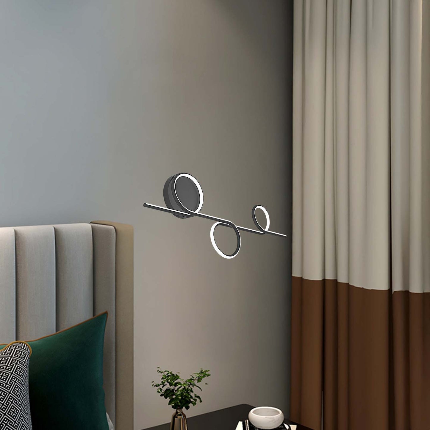 Rhythmic Line Eclectic Metal Wall Light