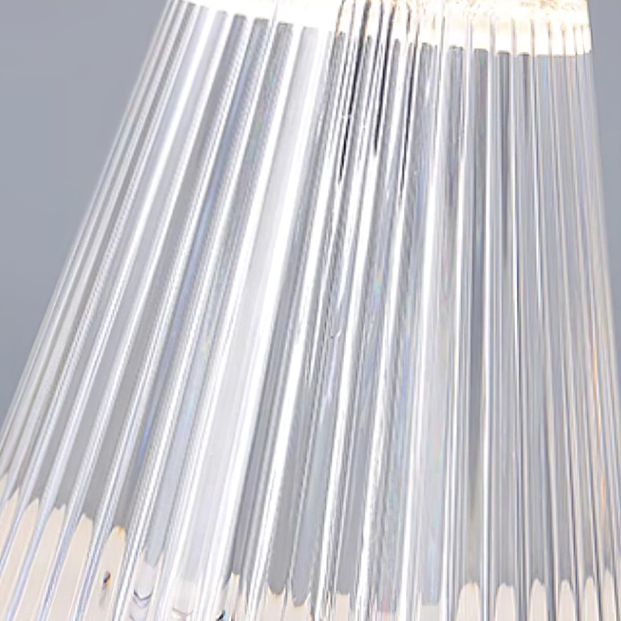 Ribbed Acrylic Built-in Battery Contemporary Metal Table Lamp