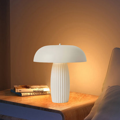 Ribbed Mushroom Modern Metal Table Lamp