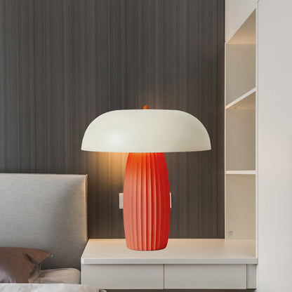 Ribbed Mushroom Modern Metal Table Lamp