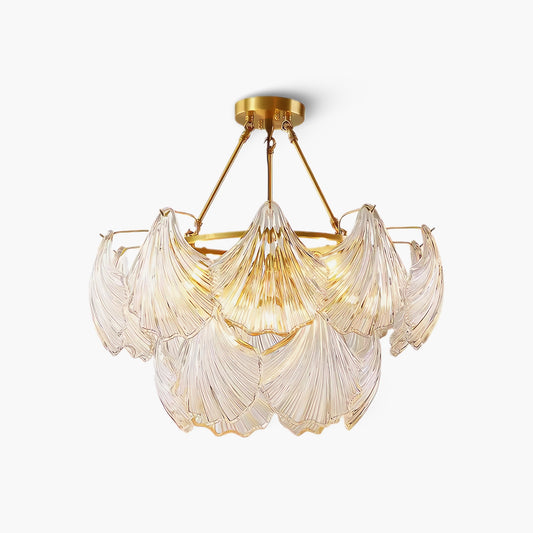 Ribbed Shell Eclectic Crystal Ceiling light