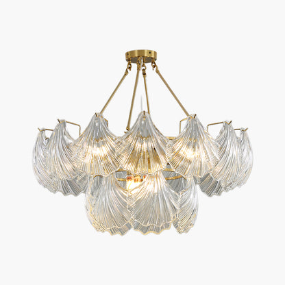 Ribbed Shell Eclectic Crystal Ceiling light