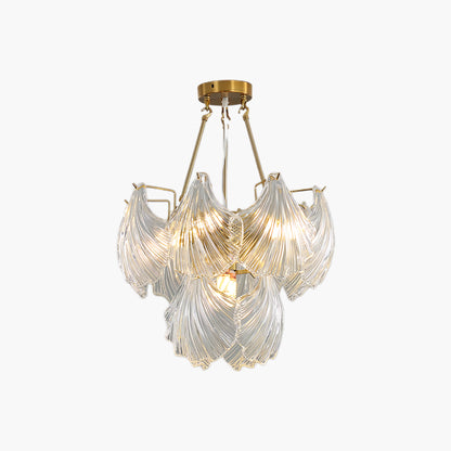 Ribbed Shell Eclectic Crystal Ceiling light